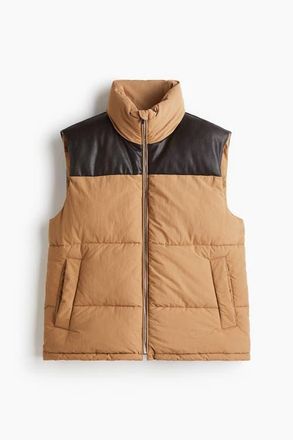 H&M Puffer Gilet in Beige/color Block at Nordstrom, Size Xx-Large