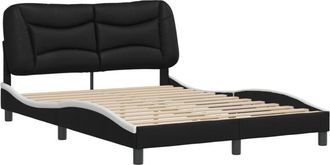 vidaXL Estructura Cama Cabecero Cuero Sint&eacute;tico Negro Blanco 120x200cm Vidaxl