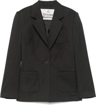 Vivienne Westwood Charcoal Grey Buttoned Jacket - Dames - Blazers - Zwart - L - Jassen