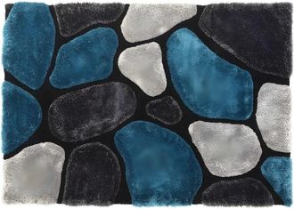 VENTE-UNIQUE.COM Alfombra de sal&oacute;n poli&eacute;ster azul turquesa 140x200 cm