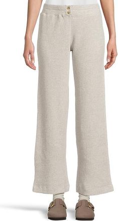 Faherty Apres Waffle Pants Womens Clothing Light Grey Heather : XL, Cotton