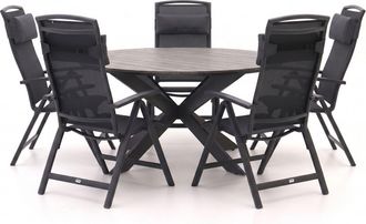 Forza Furniture Forza Capri/Fidenza &oslash;149cm dining tuinset 6-delig verstelbaar