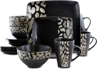 Elama Savannah 16 Piece Stoneware Dinnerware Set