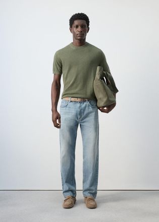 Mango Maglietta maglia sottile cotone verde bosco - Uomo - XXL - MANGO MAN