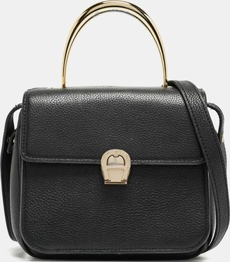 Aigner Black Leather Genoveva Top Handle Bag