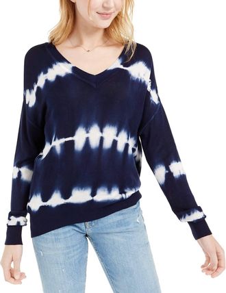 Crave Fame Juniors Tie-Dyed Pullover Sweater In Blue