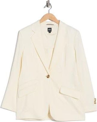 BOSS Linen Blend Blazer in Open White at Nordstrom Rack, Size 10