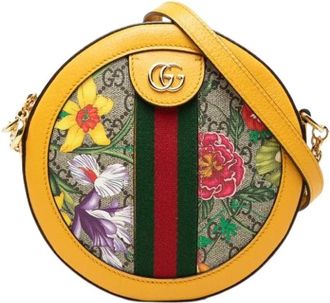 Gucci Pre-owned Vintage Crossbody Bag - Dames - Vintage Schoudertas - Geel - ONE Size - Leer - Vintage