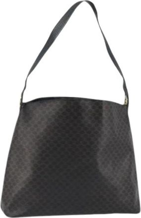 Celine Pre-owned Macadam Canvas Schoudertas - Dames - Vintage Schoudertas - Zwart - ONE Size - Leer - Vintage