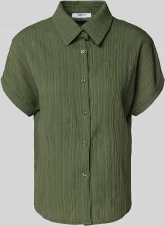 Zabaione Hemdbluse mit Knopfleiste in Khaki, Größe XL