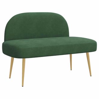vidaXL Banco Tapizado Con Respaldo Verde Selva 110 X 60 X 76 Cm Vidaxl