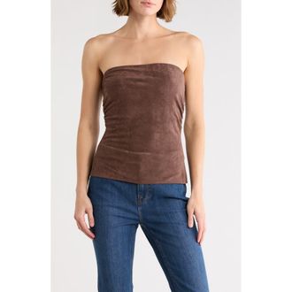 Vigoss Faux Suede Tube Top in Chocolate at Nordstrom Rack, Size X-Large