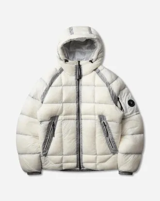 C.P. Company Men s D.D. Shell Hooded Medium Down Jacket White