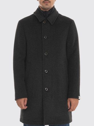 Peuterey Cappotto monopetto in lana al ginocchio con chiusura a bottoni