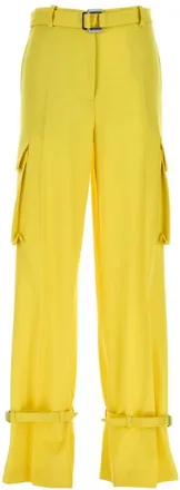 The Attico Yellow Wool Cargo Pant
