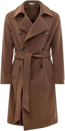 Breras Milano Cappotto DP - Heren - Mantel - Bruin - 2XL - Leer - Jassen