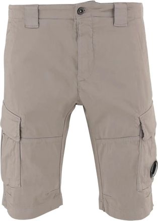 C.P. Company lens-detail cargo shorts - men - Cotton/Spandex/Elastane - 44 - Neutrals