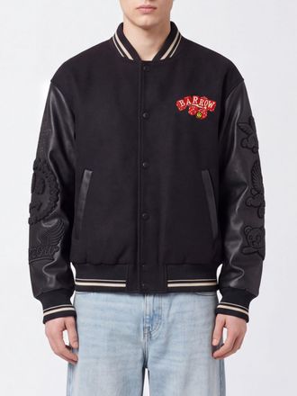 Barrow Bomber Jacket in Polyester with Contrasting Logo and Striped Collar