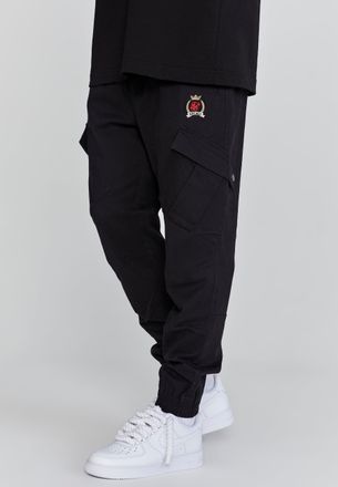 Siksilk Mens Black Cargo Pants S