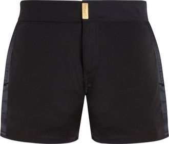 Vilebrequin Midnight logo-patch swim shorts - men - Wool/Polyamide - S - Black