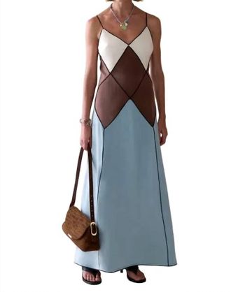 SANCIA Harper Blockprint Dress In Mist