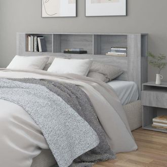 vidaXL Mueble Cabecero Gris Sonoma 200x18,5x104,5 Cm Vidaxl