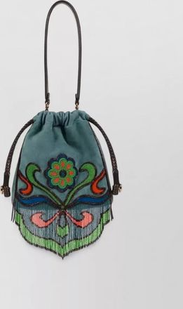 Etro kalispera small bucket bag beads fringes