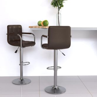 vidaXL Vidaxl - Taburetes De Cocina 2 Unidades Cuero Sint&eacute;tico Marr&oacute;n