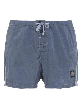 Stone Island drawstring stripe shorts - Blu
