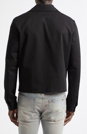 Amiri Script Collar Cotton Jacket in Black at Nordstrom, Size 40 Us