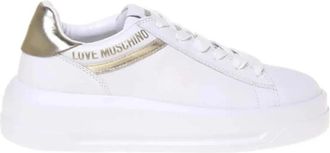 Love Moschino Bianca e Oro Sneakers - Dames - Sneakers - Wit - 36 EU - Leer - Schoenen