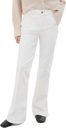 Mango Violeta High Waist Flare Leg Jeans in White at Nordstrom, Size 10