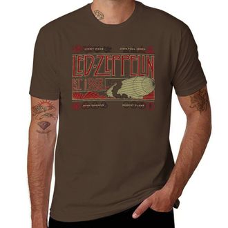 Generic Led Music Zeppelin Retro Zeppelin and Smoke T-Shirt - Vintage Rock Band Graphic Tee for Men and Women Dark Coffee-Style L