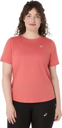 Asics Laufshirt ASICS ASICS CORE TOP, Damen, Gr. L, rosa (schwarz pink clay), Obermaterial: 100% Polyester, Shirts Laufshirt, f&uuml;r Sportmode, Fr&uuml;hlings- und 