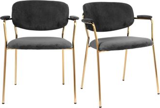 Moloo de tela acanalada carbono y metal dorado(x2)