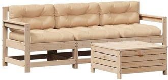 vidaXL Juego De Muebles De Jard&iacute;n 4 Pzas Y Cojines Madera Maciza Pino Vidaxl