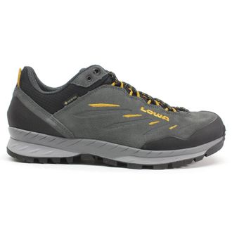Lowa Delago GTX Lo Suede Textile Mens Lace Up Shoes - Asphalt Mango - Size:UK 8.5