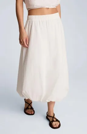 Kenneth Cole Bubble Cotton Blend Maxi Skirt in Pure White at Nordstrom, Size X-Small
