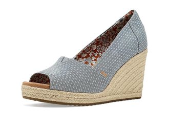 Toms Essential Wedge Womens Sandals Light Blue : 7.5 B - Medium, Exotic Leather