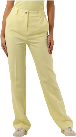 Modstr&ouml;m Gale Broek - Dames - Straight fit broeken - Geel - 2XS - Katoen - Broeken