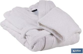 cofan Albornoz Blanco Gr.500/m2 Gama Paloma Talla L, Albornoz De Ba&ntilde;o Con Manga Larga Y Cintur&oacute;n Para Su Cierre. Disponible En Color Blanco. Est&aacute; Fabricado 