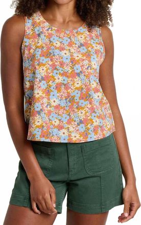 Toad & Co Sunkissed Button Back Tank Top In Sunset Print