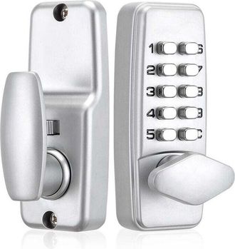 OEM Verrou De Porte &Agrave; Code Num&eacute;rique - Chrom&eacute; - &Eacute;tanche - Bouton De Verrouillage &Agrave; Combinaison - Sans Cl&eacute; - Silver