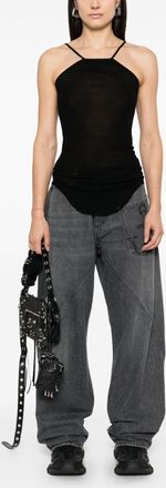 Rick Owens Womens Skorpio Silk Top - Black - Size EU 38 (Womens)