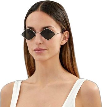 Saint Laurent Womens Sunglasses Silver-Grey Metal