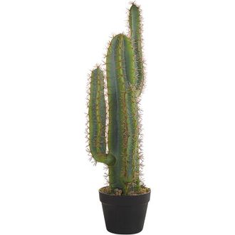 Beliani Planta Artificial En Maceta De Material Sint&eacute;tico Verde Negro 78 Cm Cactus Accesorio Interior Cactus