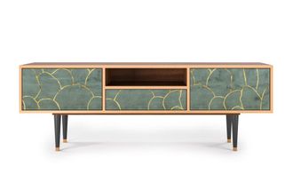 StoryZ Mueble de TV azul-verde 2 cajones y 1 puerta L 170 cm