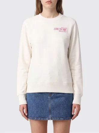 Versace Jeans Couture Crewneck Cotton Sweatshirt with Contrast Logo