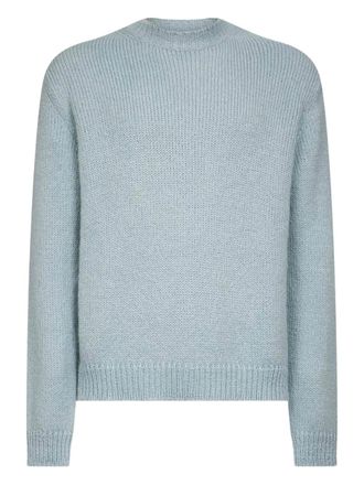 Jil Sander ribbed crew-neck sweater - men - Polyamide/Virgin Wool/Alpaca - 46 - Blue