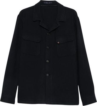 Tagliatore Calvin Flap-pocket Shirt Jacket - Heren - Zomerjassen - Blauw - 2XL - Jassen